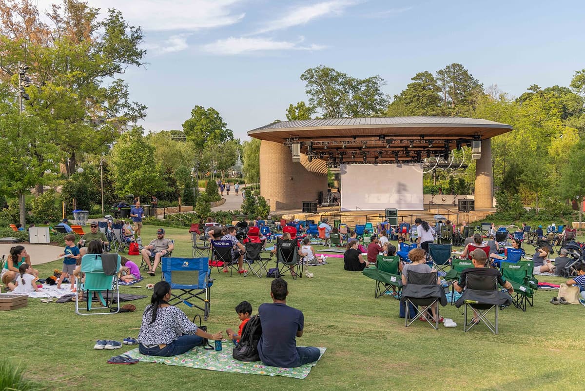 Movie night at Downtown Cary Park