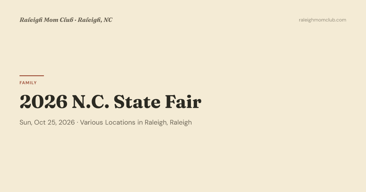 2026 N.C. State Fair (Oct 23, 2026) — Raleigh, NC