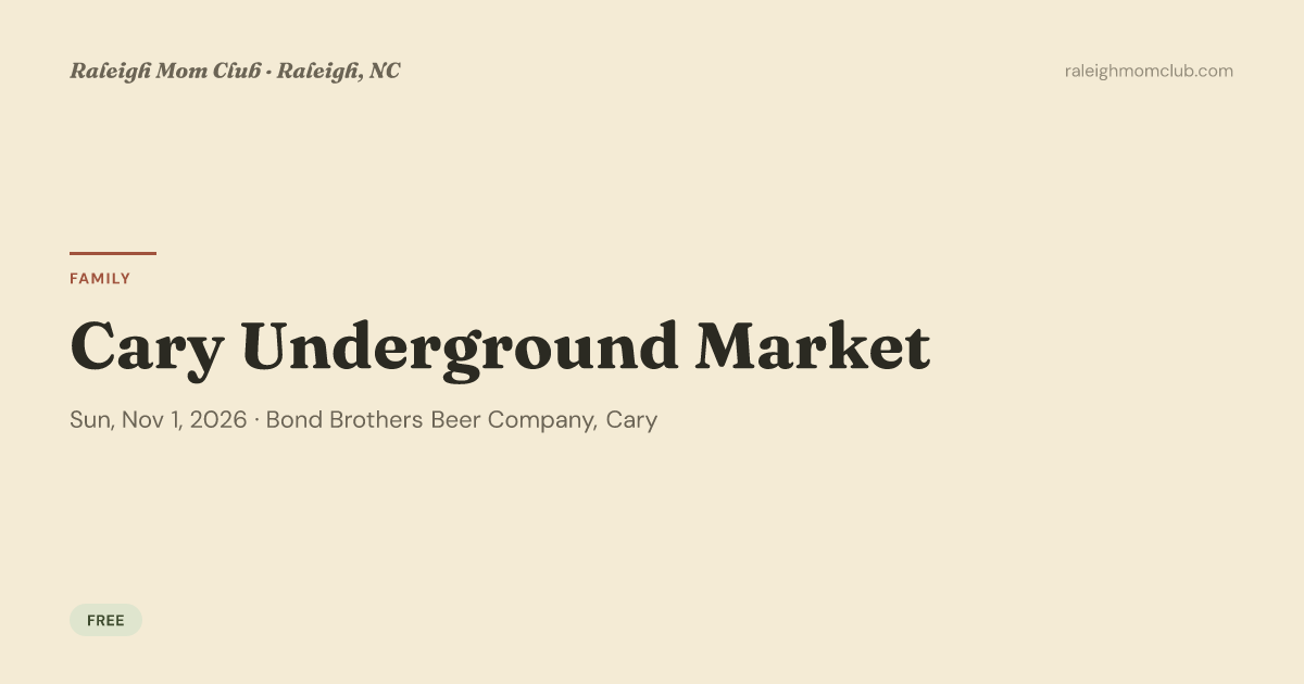 Cary Underground Market — Community in Bond Brothers Beer Company · Cary, NC